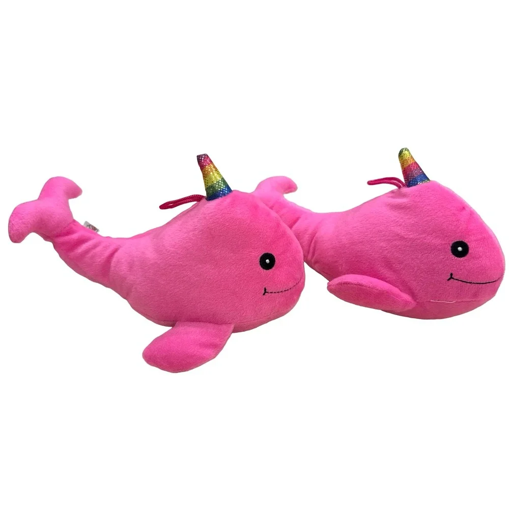 Narwhal Pink Rainbow Glitter Horn Kids Stuffed Animal Small
